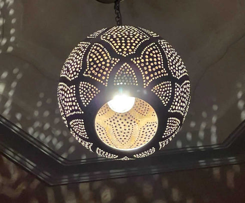 Handcrafted Moroccan Brass Pendant Light | Modern Ambiance (PL 1073)